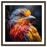 Vibrant Bird With Colorful Splatter Paint