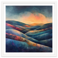 Abstract Ethereal Rolling Hills at Sunset