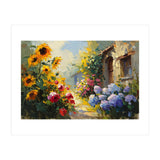 Vibrant Summer Cottage Garden Oil Painting (Print Only) thumbnail