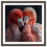 Two Flamingos Together Showing Affection thumbnail