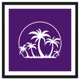 Palm Trees And Sunset in White thumbnail
