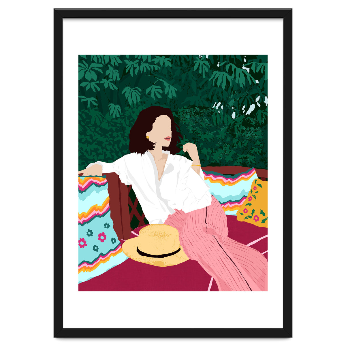 Bohemian Soul, Modern Boho Woman Decor Self Love, Self Care Portrait Fashion Patio Style Garden