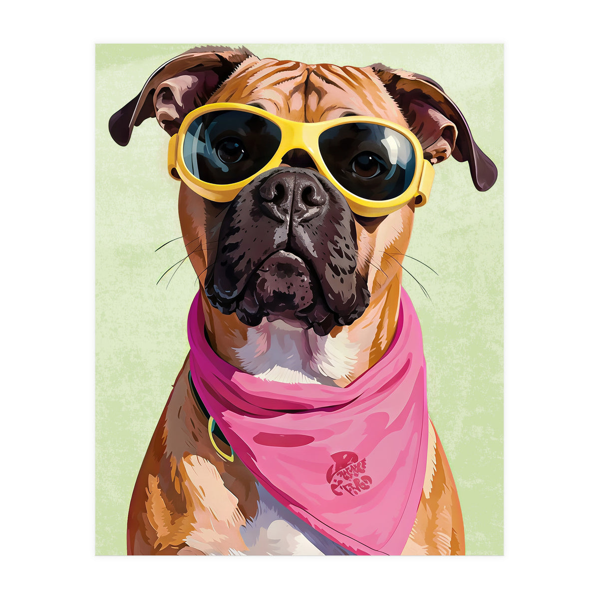 Cool Dog with Sunglasses – Funky Bandana  (Print Only)