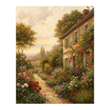 Idyllic Sunlit Cottage Garden Oil Painting (Print Only) thumbnail