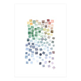 Watercolor Geometric Square Shapes Blue (Print Only) thumbnail