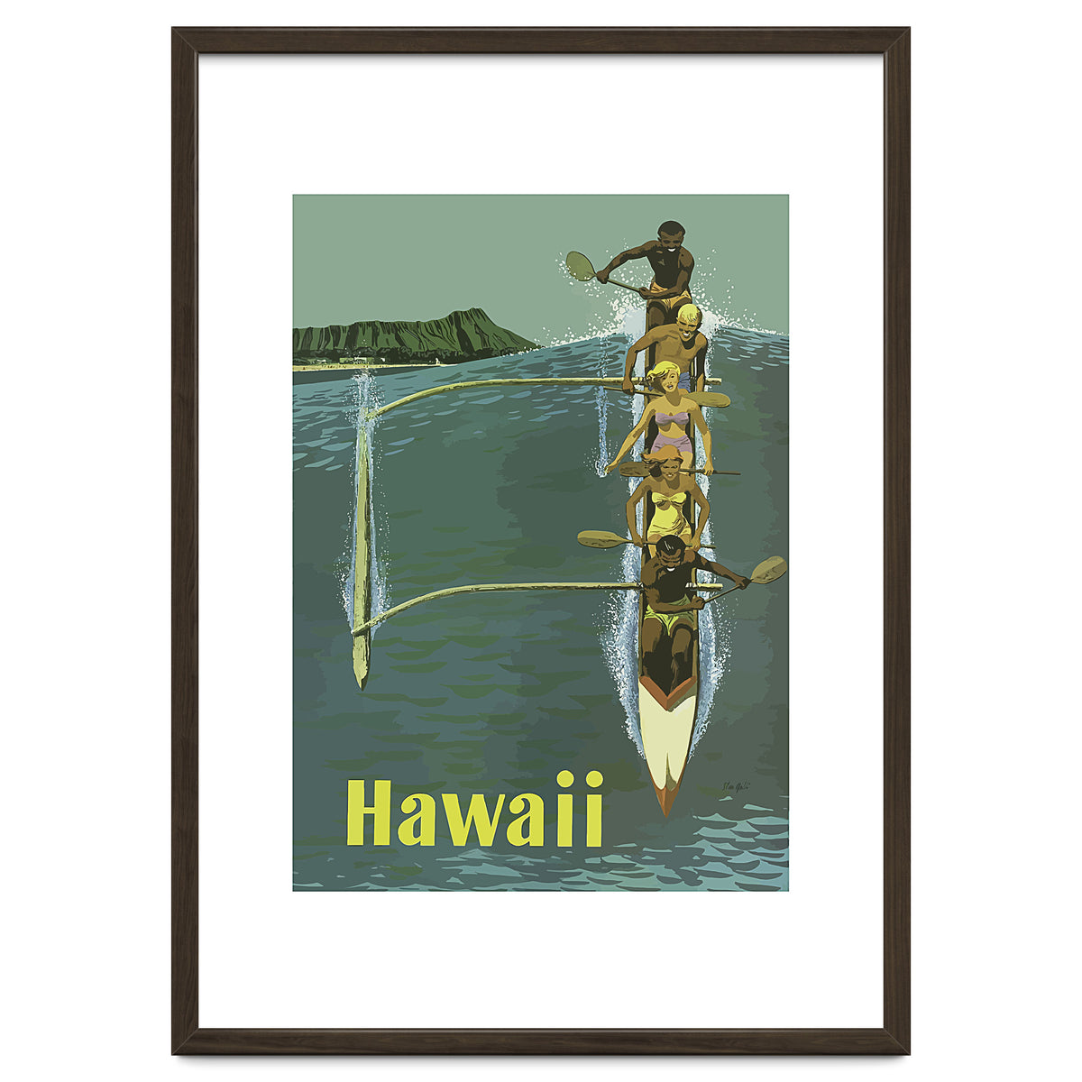 Hawaii, Boat a Big Wave