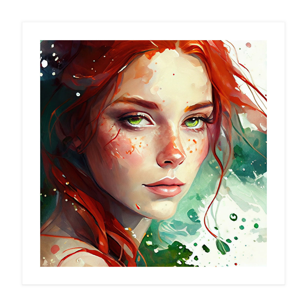 Watercolor Little Mermaid (Print Only)