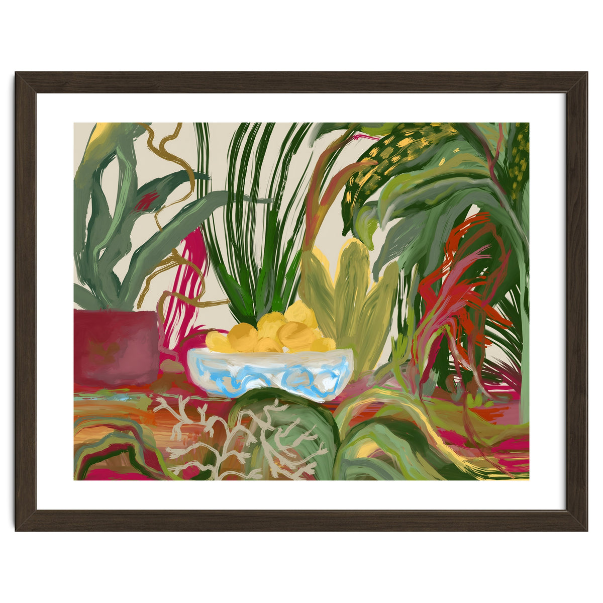 Tropical Table of Lemons still life expressionism oil