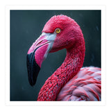 Close Up Pink Flamingo In Rain Drops (Print Only) thumbnail