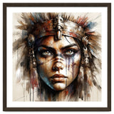 Regal Warrior Woman Watercolor Portrait thumbnail