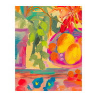 Colorful abstract summer lemons floral still life  (Print Only)