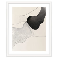 Abstract Black And White Organic Flowing Lines Art