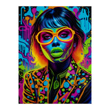 Girl In Glasses Neon Graffiti Art (Print Only) thumbnail