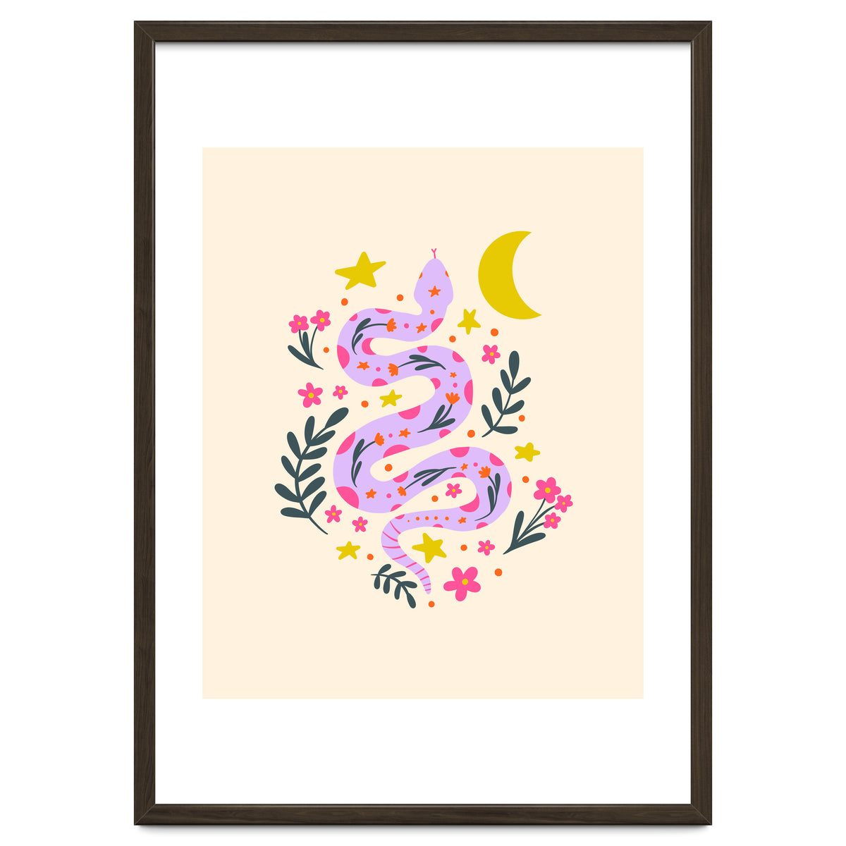 Lunar Snake  - lavander and cream