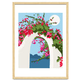 Bougainvillea Arch, Greece Santorini Architecture Travel, Summer Botanical Nature Bohemian, Eclectic Boho thumbnail
