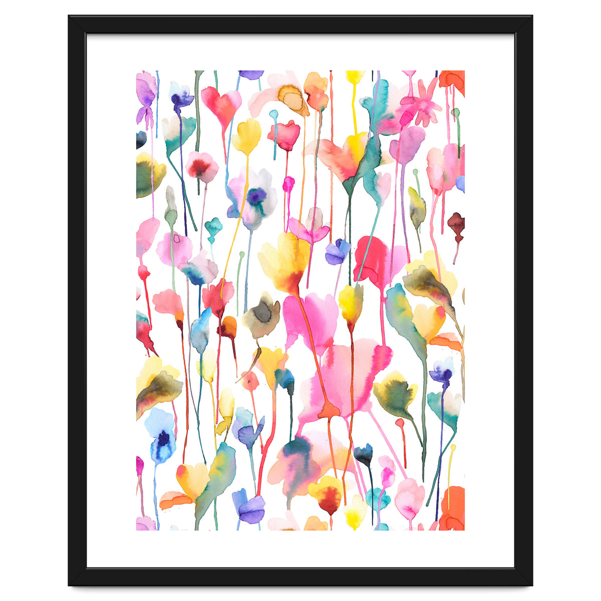 Watercolour Colourful Wild Flowers