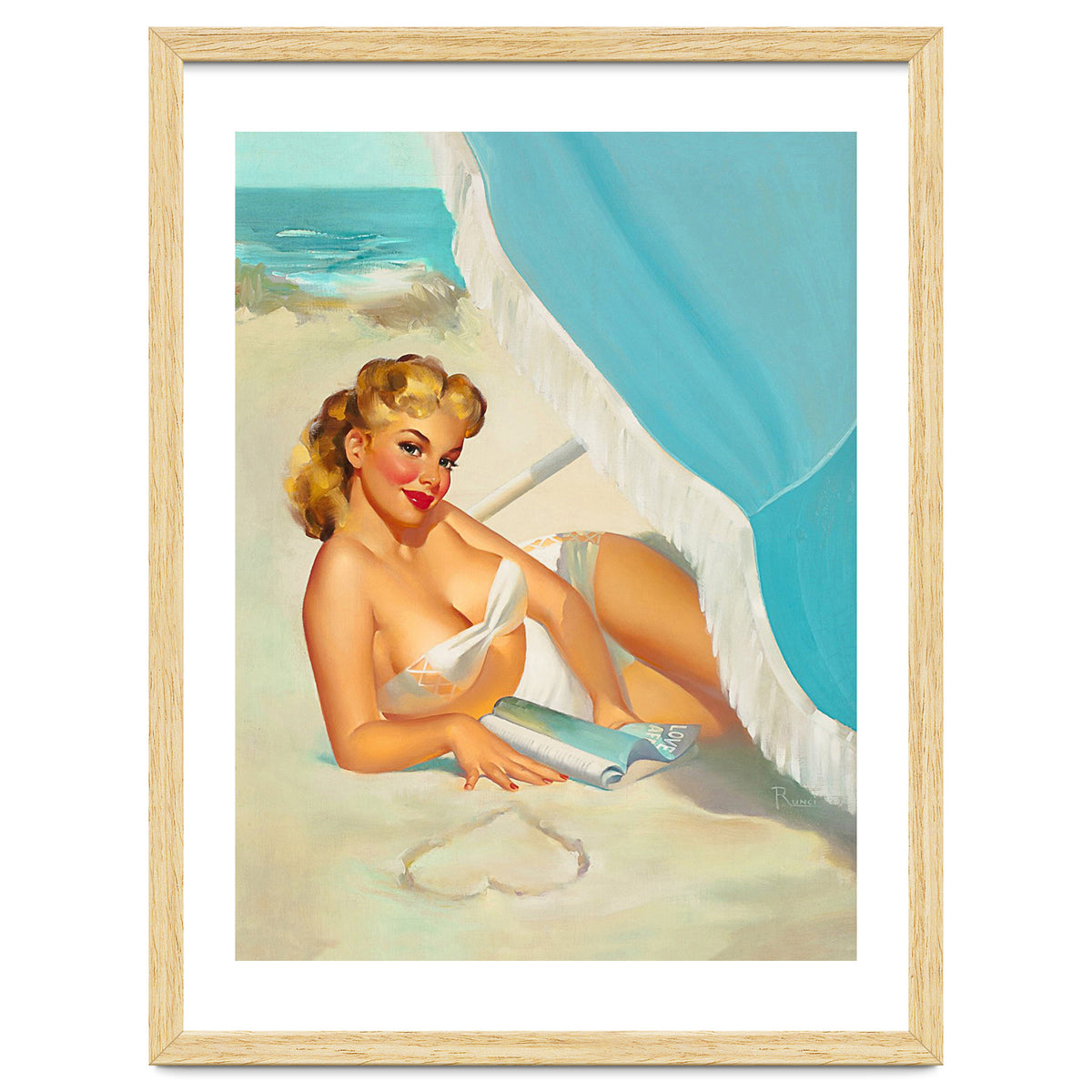 Pinup Sexy Blonde On The Beach