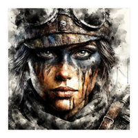 Warrior Woman With Aviator Goggles (Print Only)
