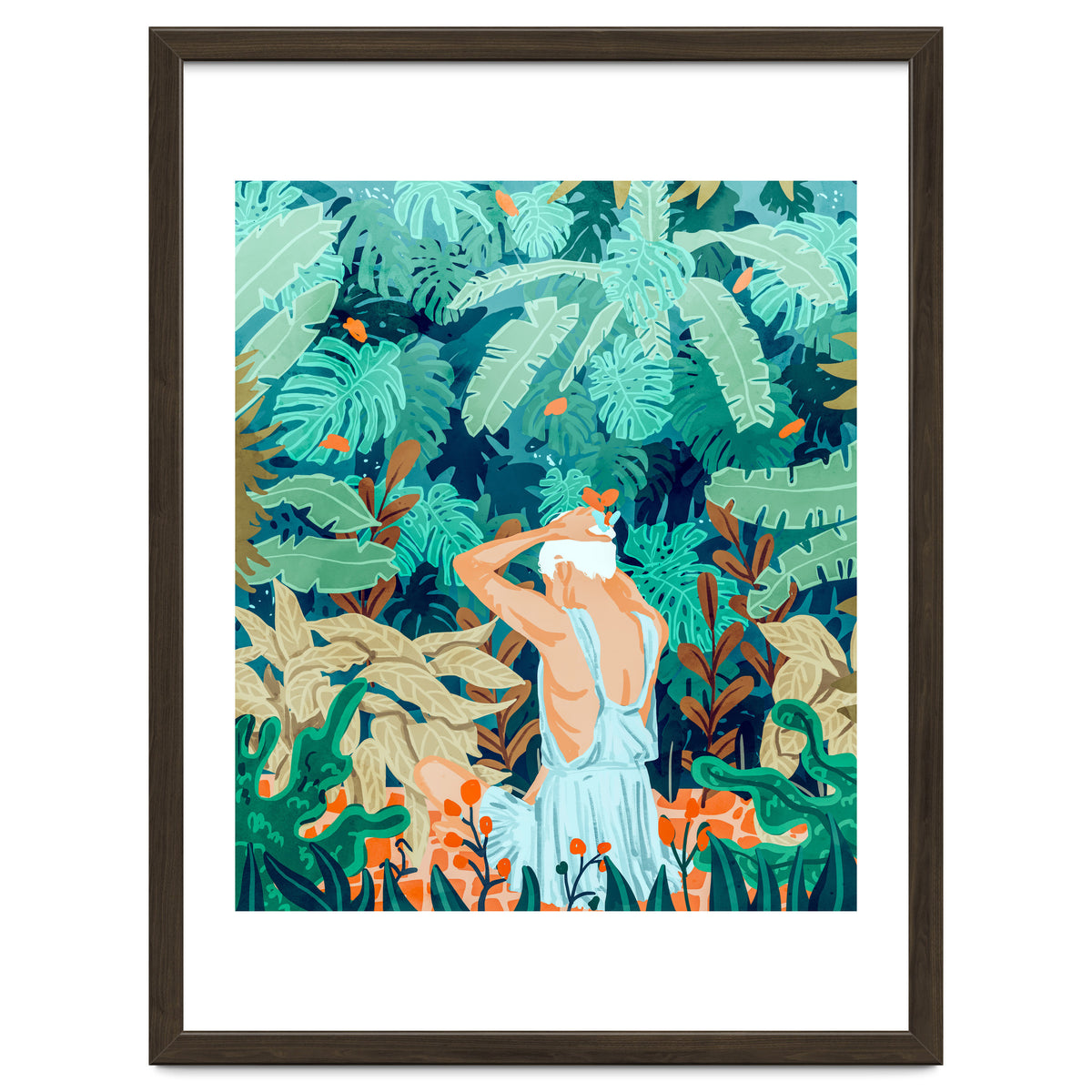 Backyard | Jungle Tropical Nature Painting | Botanical Plant Lady Banana Tree Garden Watercolor