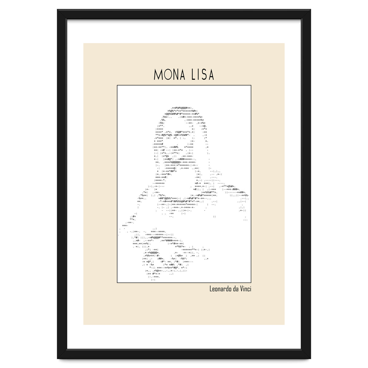 Mona Lisa – Leonardo Da Vinci Ascii Art
