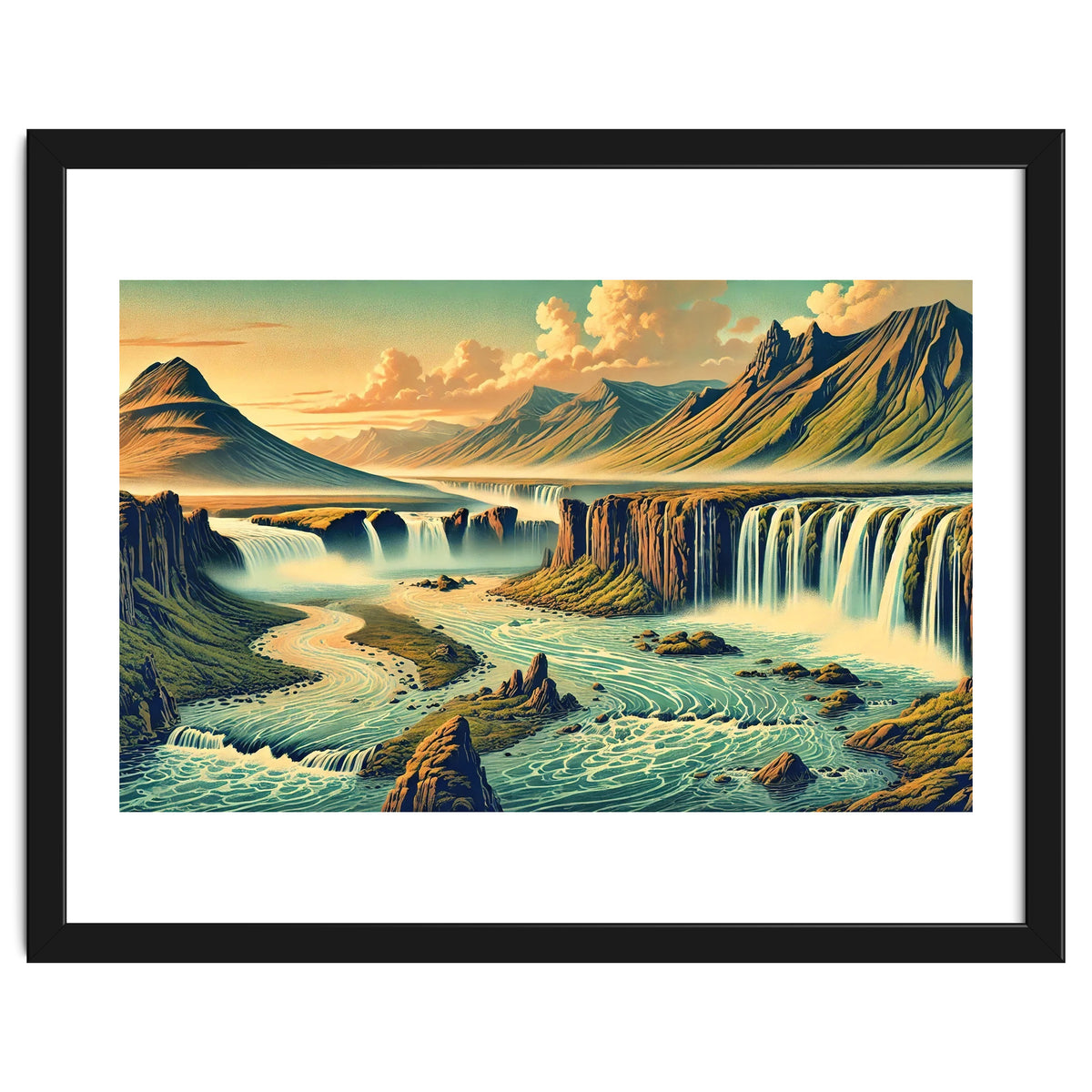 Vintage Iceland, Landscape Poster