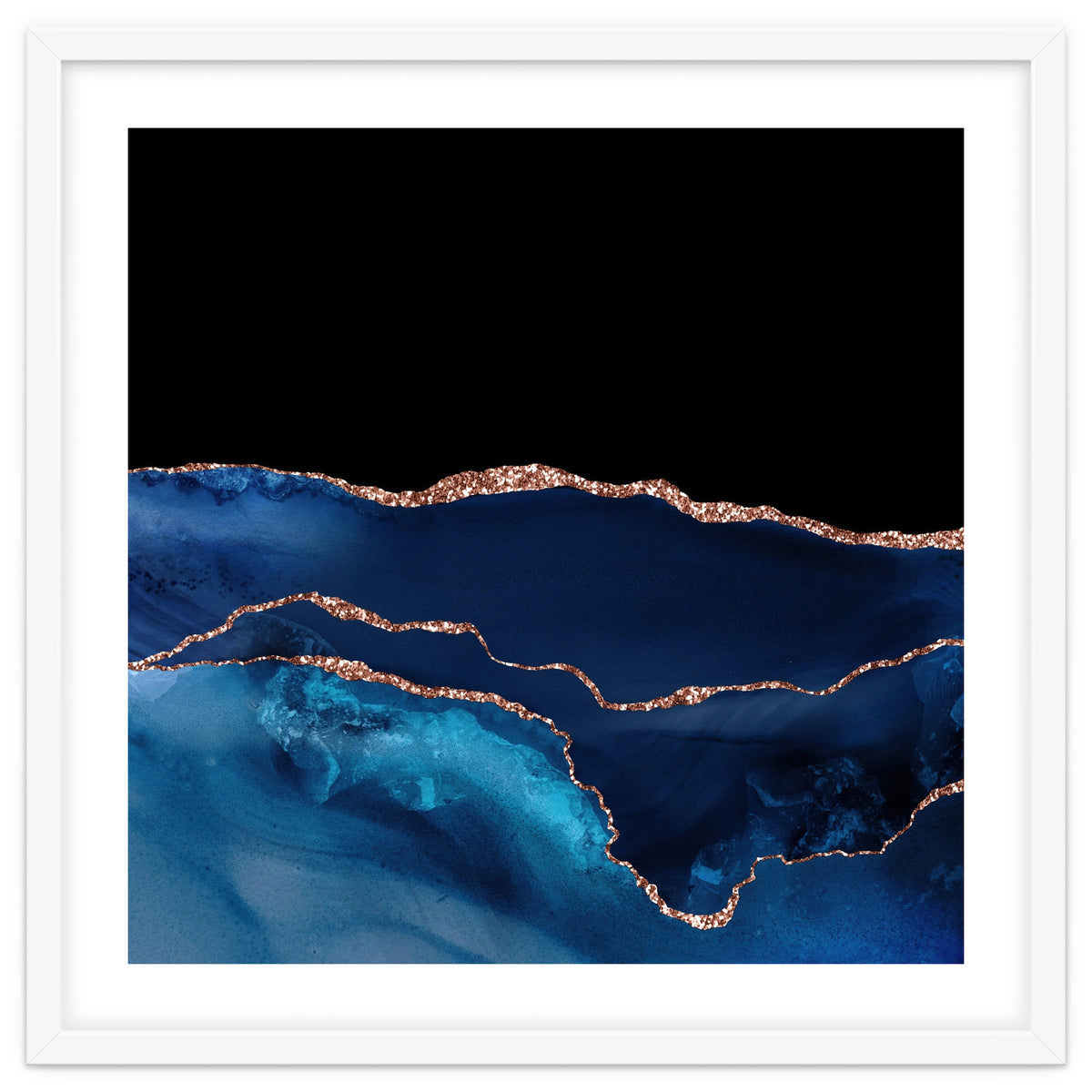 Navy & Rose Gold Agate Texture 07