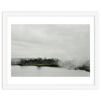 A boy on the boat in the geothermal lake - Iceland