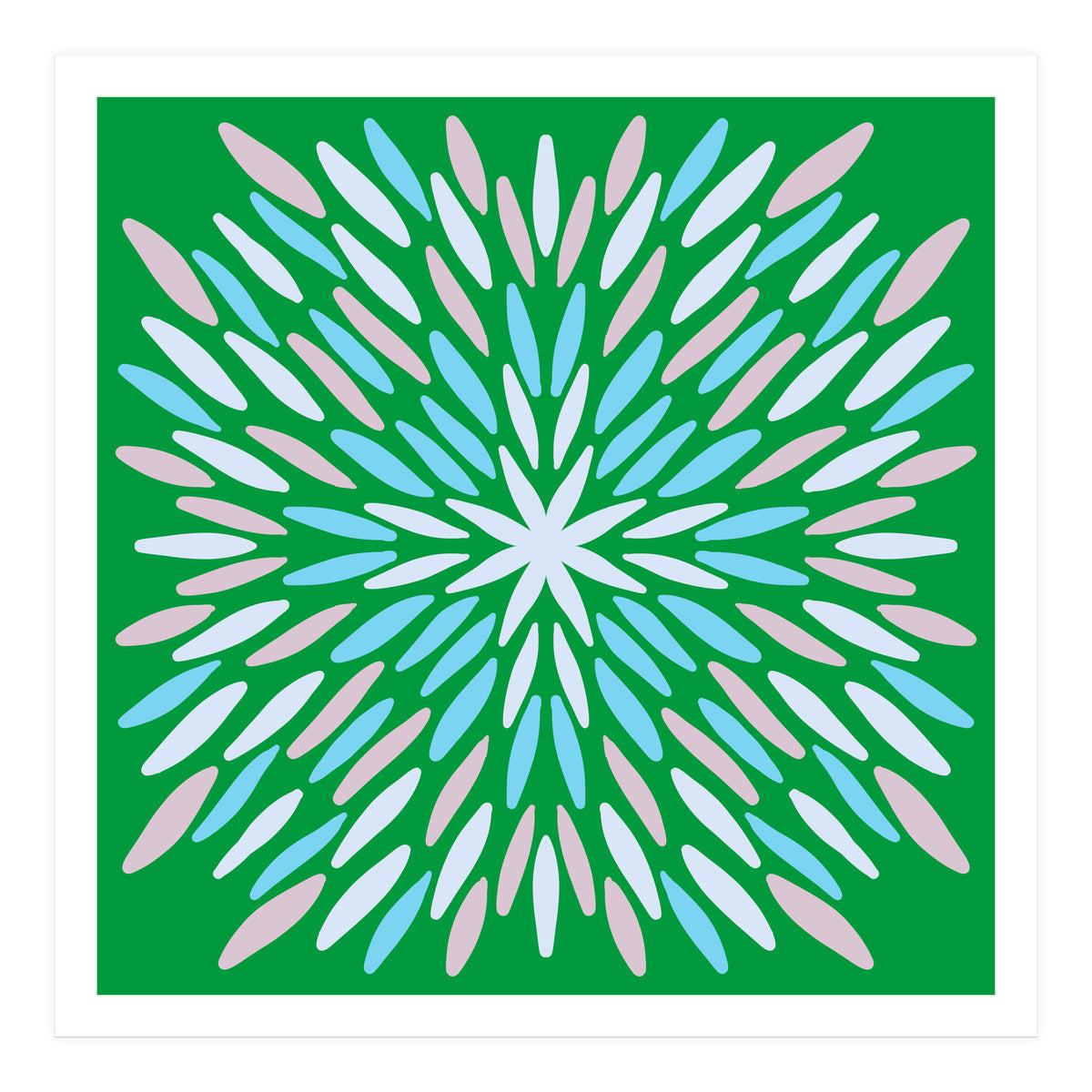 Petal Burst - green, blue, beige (Print Only)