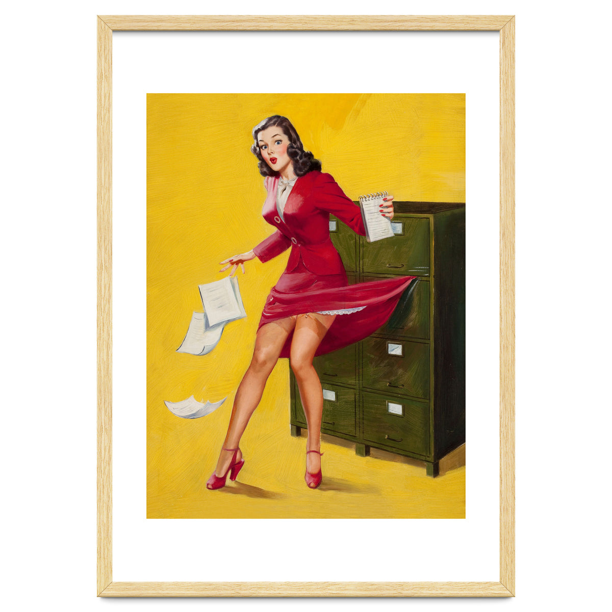 Pinup Girl In Office Accident