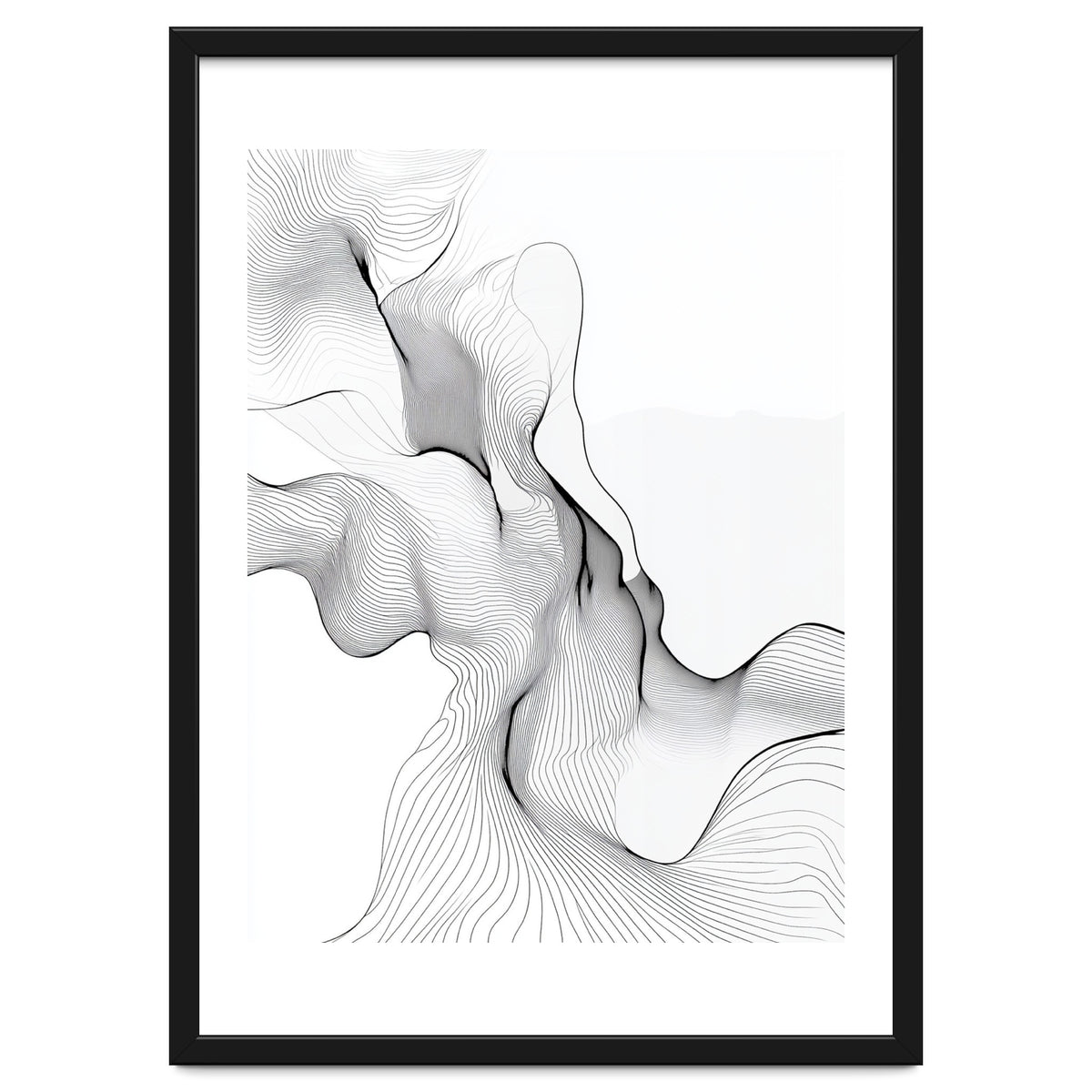 Abstract Black And White Flowing Lines