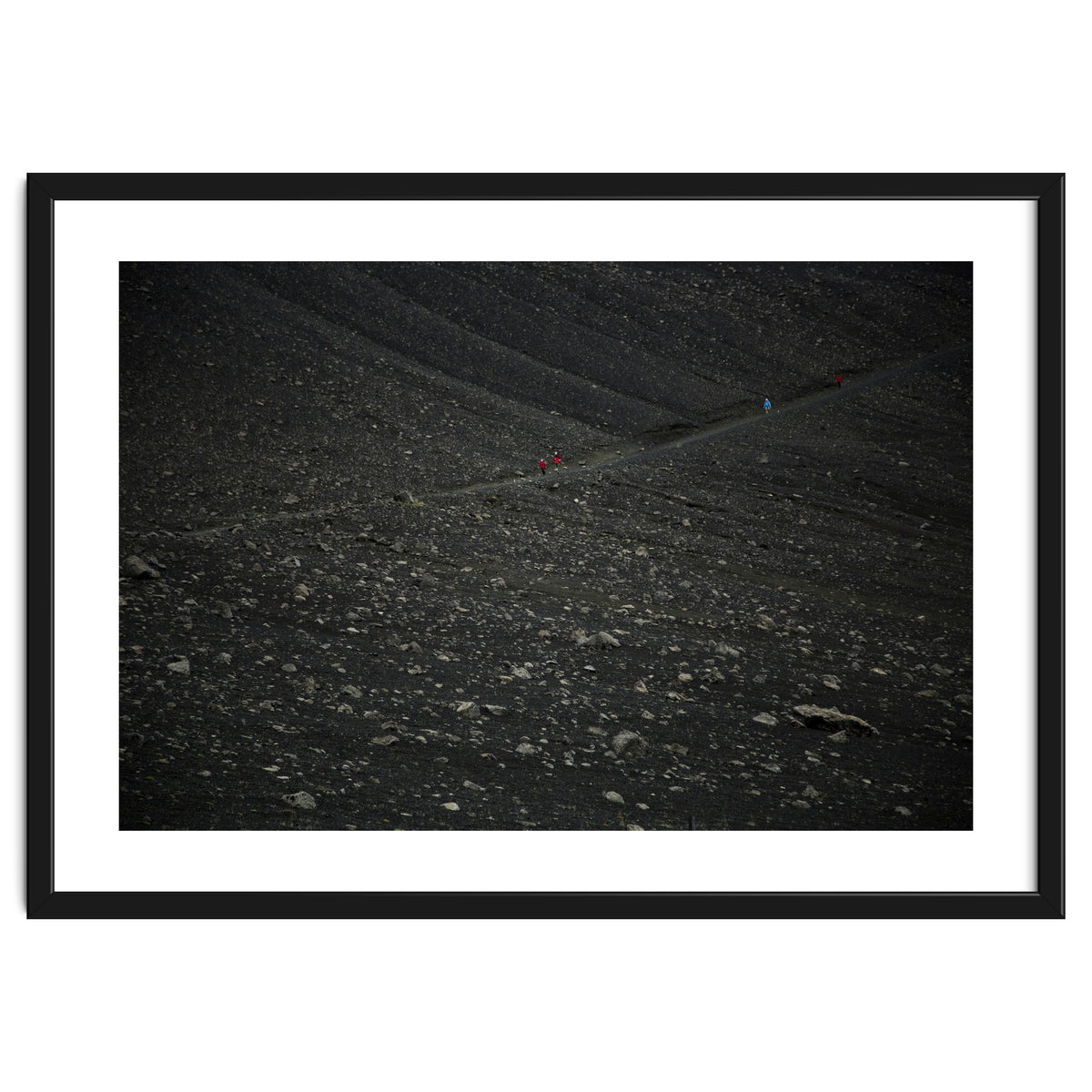 Kids running down from the volcano - Iceland