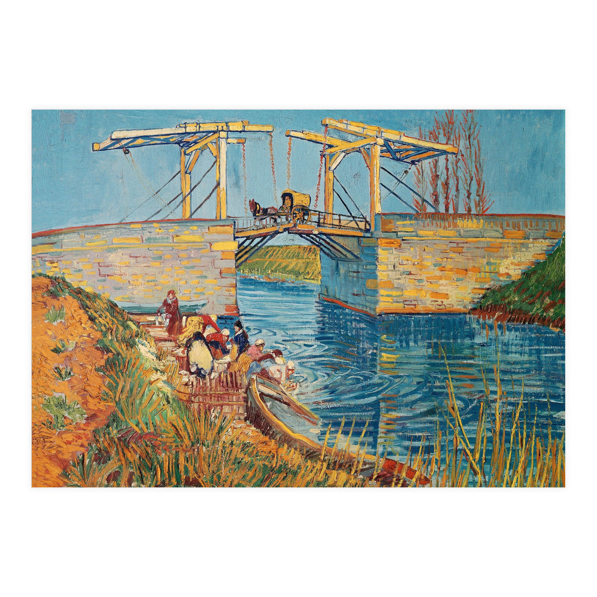Drawbridge at Arles with a group of washerwomen (pont de Langlois, Arles, France). (Print Only)