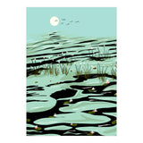 Dreamy Lake, Pastel Nature Botanical Jungle Landscape, Travel Pond Forest Plants Bohemian, Eclectic Scenic (Print Only) thumbnail