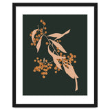 The Blooming Touch, Botanical Vintage Illustration, Dark Blush Bohemian Painting, Plants Nature Eclectic Classy Scandinavian thumbnail