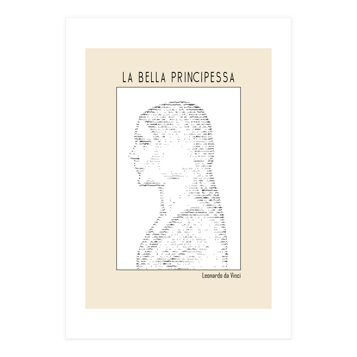 La Bella Principessa – Leonardo Da Vinci Ascii Art (Print Only)