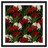 Red and White Spider Lily Flower Print Elegant Botanical Japanese Inspired Floral Artwork