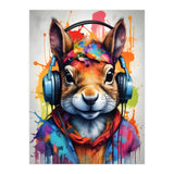 Squirrel In Headphones (Print Only) thumbnail
