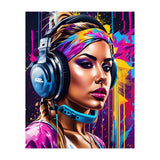 Girl In Headphones, Graffiti (Print Only) thumbnail
