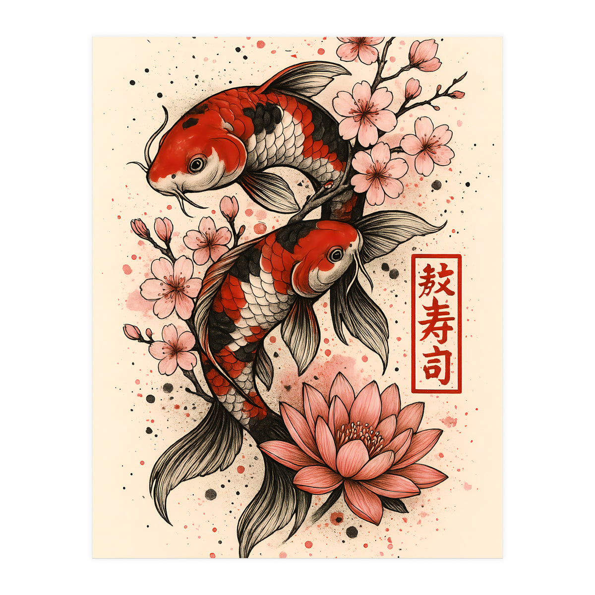 Koi fish Japanese (Print Only)
