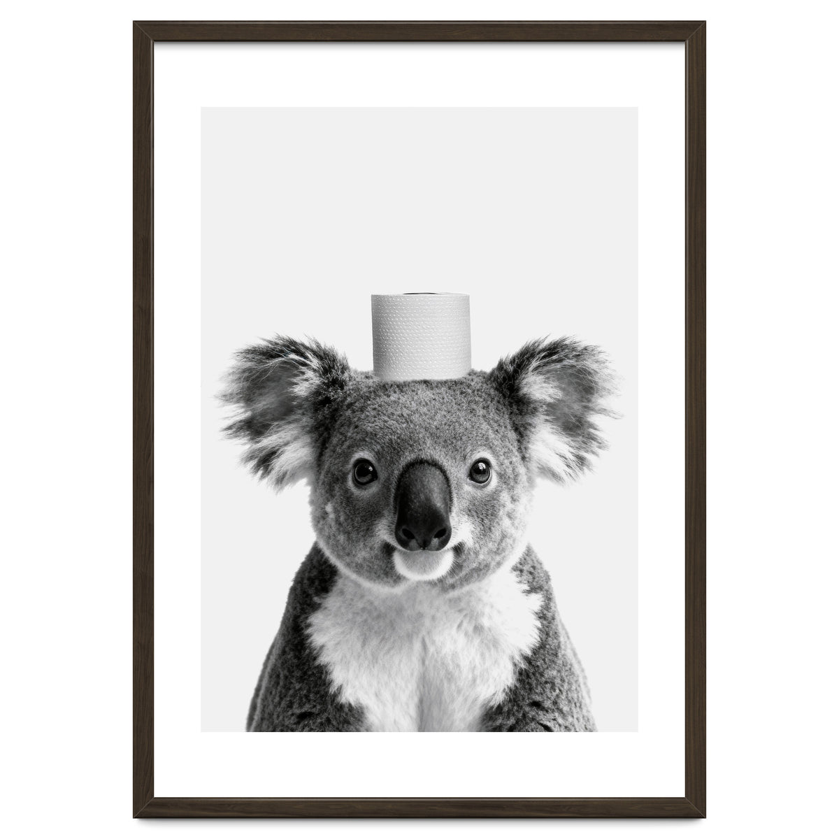 Koala, Toilet Paper Crown, Cute Animal Bathroom Art