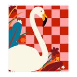 Checkers & The Great Egret, Wildlife Animals Maximalist Eclectic, Bold Heron Botanical Nature Jungle Bohemian (Print Only) thumbnail