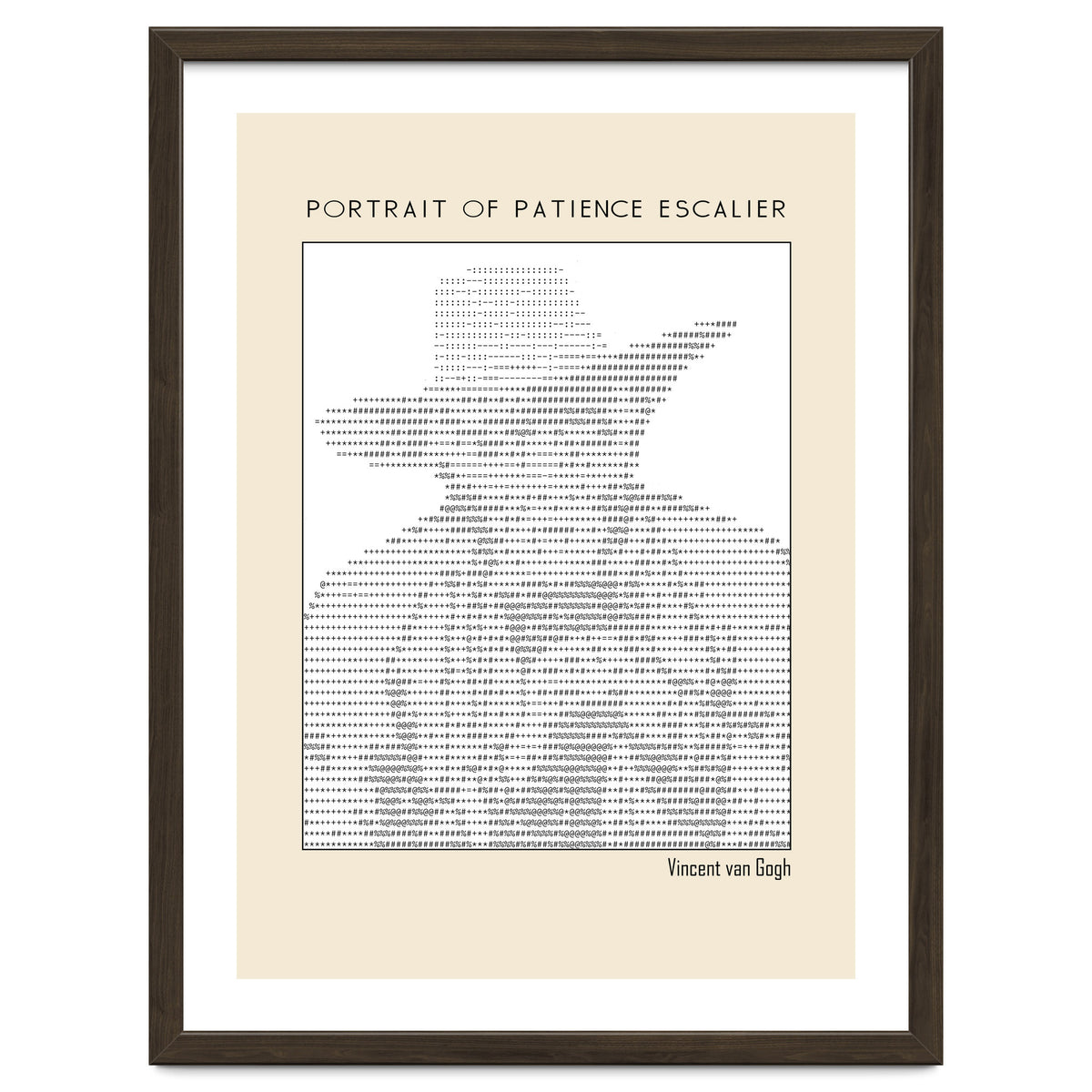 Portrait of Patience Escalier (1888) - Vincent van Gogh(ascii art)