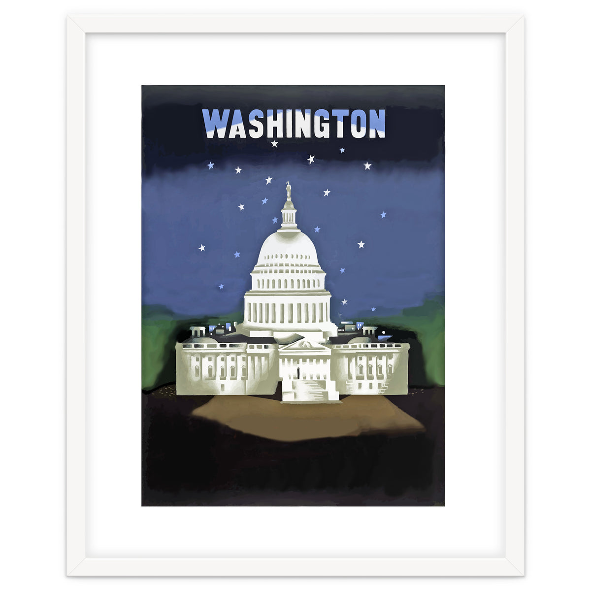 Washington, White House at Night