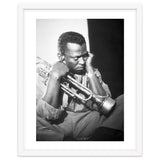 Jazz trumpeter Miles Davis early in his career playing in New York City, circa 1955. thumbnail