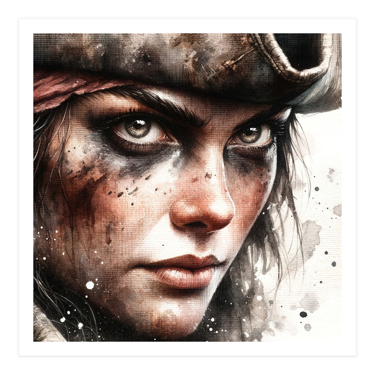 Fierce Pirate Captain Portrait (Print Only)