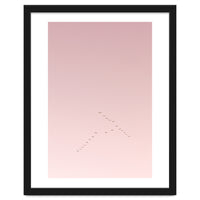 Graceful flight amidst the pink horizon