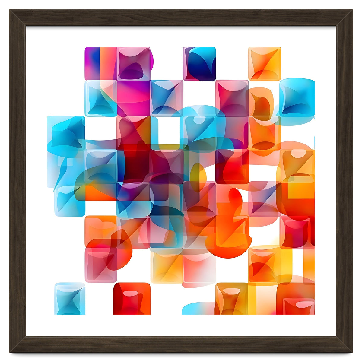 JELL, Multi-colored squares against a white backdrop.