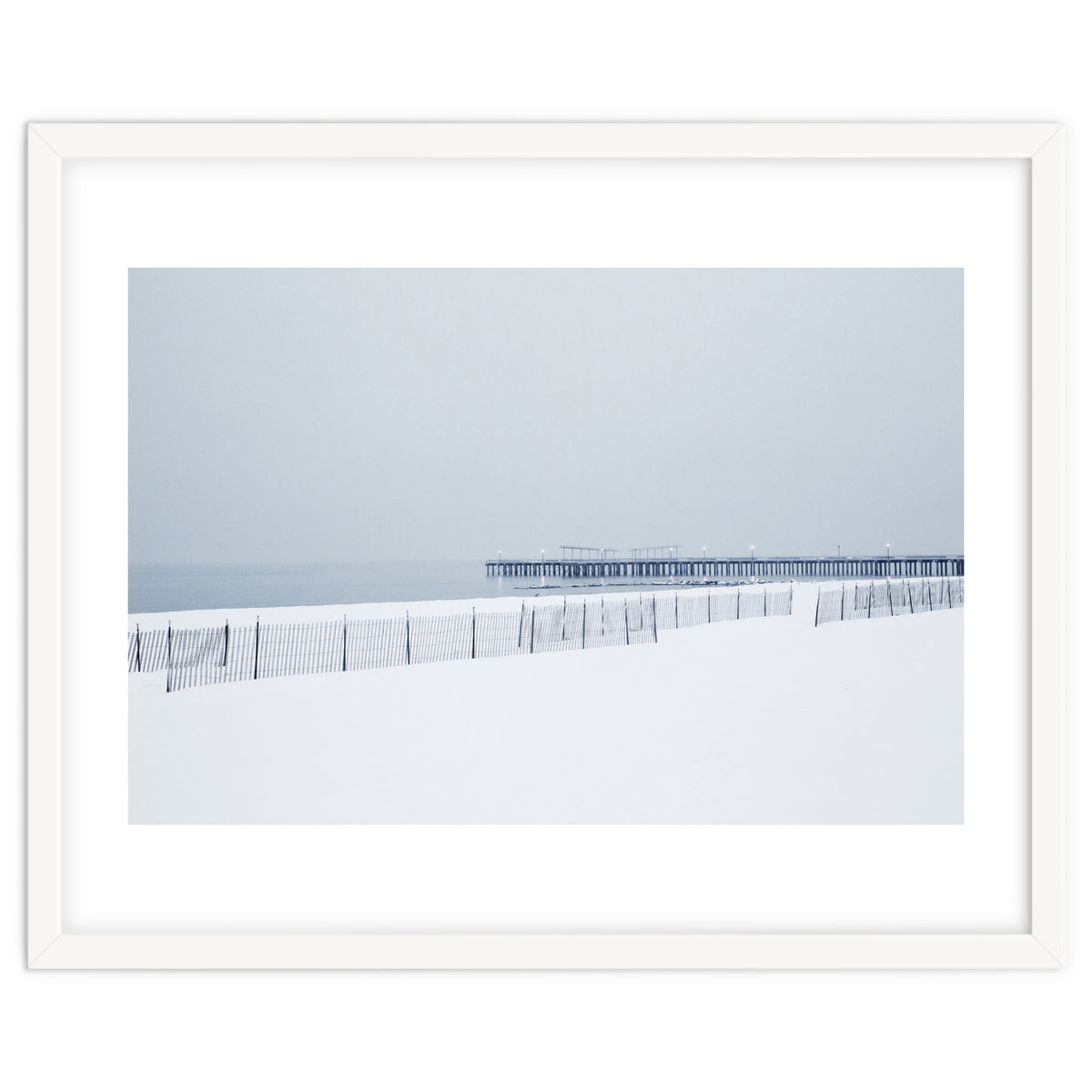 Pier in the winter seascape