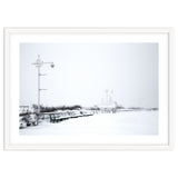 Street light and Bench in Winter snowscape thumbnail