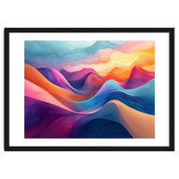 Vibrant Abstract Flowing Peaks Art